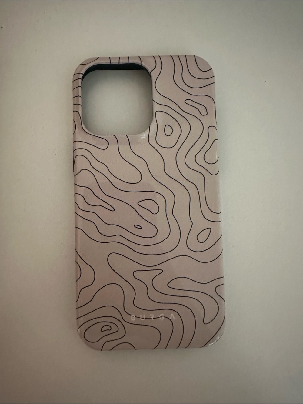 Tan Topographic Pattern Phone Case - Pink
